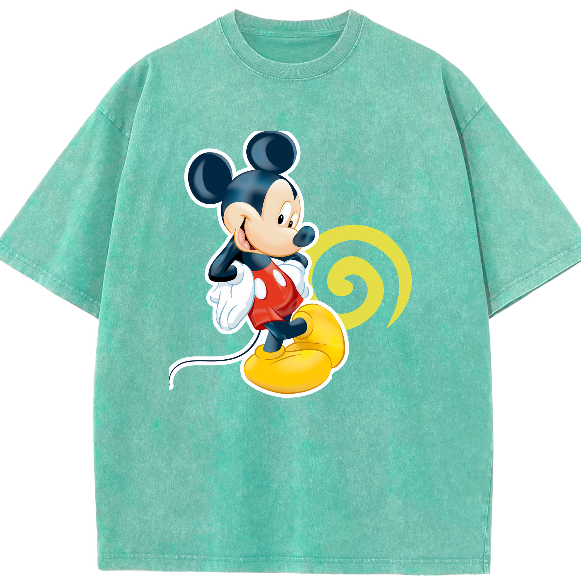 （画像用） ミッキーマウス Mickey Mouse 綿100% ヴィンテージ風 半袖Tシャツ（フロントプリント）